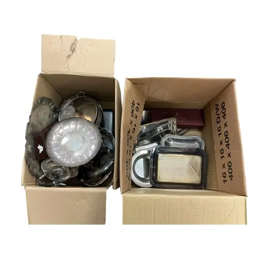 A collection of Victorian and later silver plate to include ...