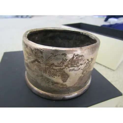 Silver Cased Wine Bottle Table Coaster Circular Restrained F...