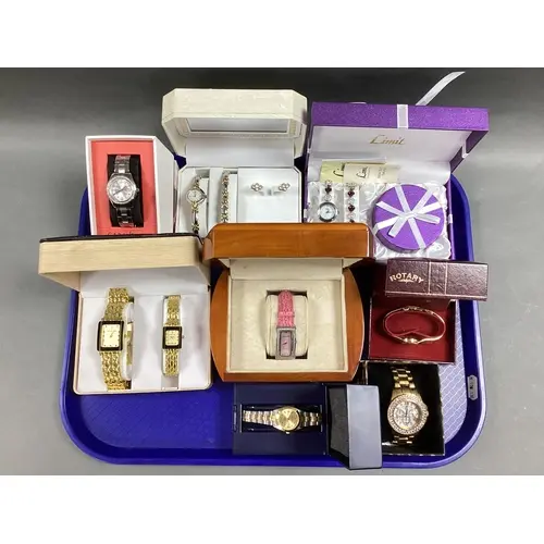 A Collection of Assorted Boxed Wristwatches, including Rotar...