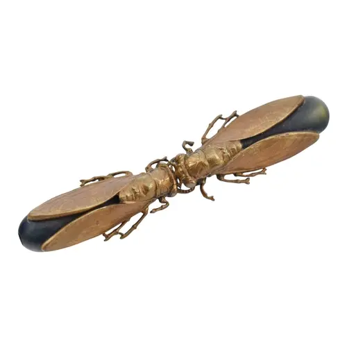 Antique art deco cicada cloak clip buckle. The clip formed w...