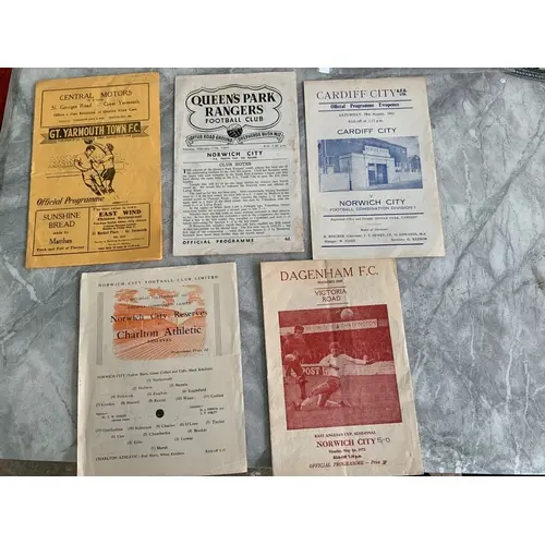 Norwich City Football Programmes: 54/55 home reserves v Char...