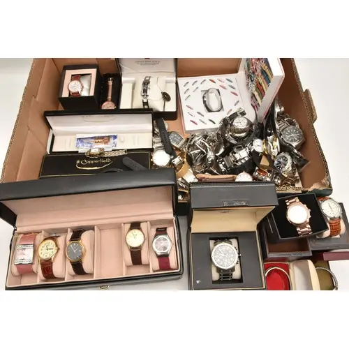 A LARGE QUANITITY OF WRISTWATCHES, ladies and gents watches,...