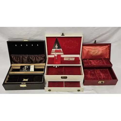 3 Vintage Vinyl Jewellery Boxes incl. Design Philippe with o...