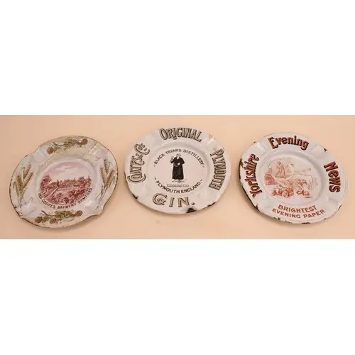 Advertising - an enamel circular pictorial ashtray, Coates &...