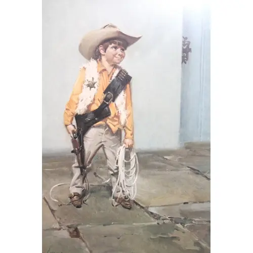 Terence Cuneo, artist signed lithograph, ' A Young Cowboy ',...