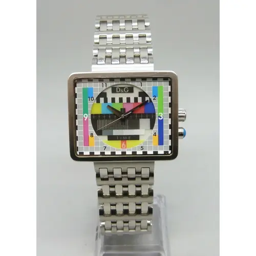 A Dolce & Gabbana test card TV dial wristwatch, back lit, 43...