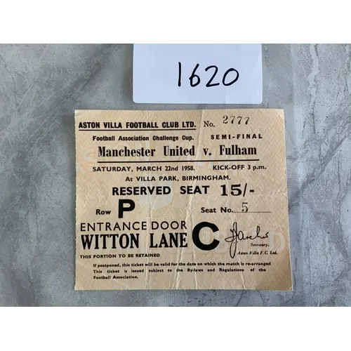 57/58 Fulham v Manchester United FA Cup Semi Final Football ...