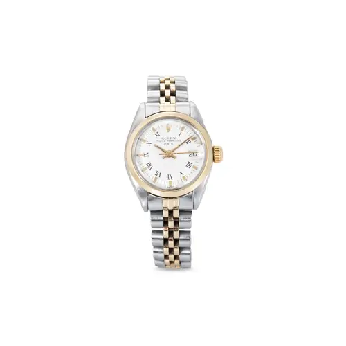 A LADY'S OYSTER PERPETUAL ROLEX DATE JUST BI-METAL WRIST WAT...