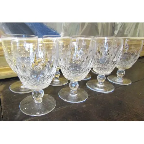 Set of Eight Waterford Crystal Pedestal Form Glasses Good Co...