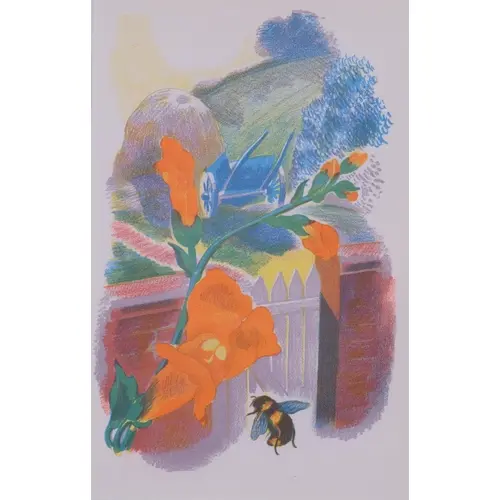John Nash (1893-1977), lithograph on paper, A bumble bee was...