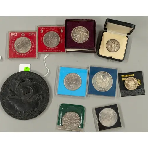 Coins: a commemorative bronze medallion for Georg Manasse, a...