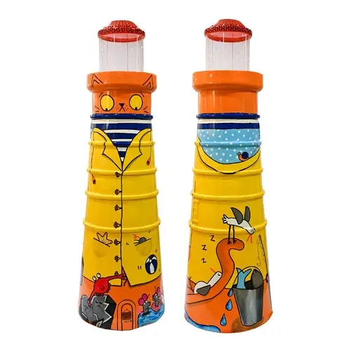 A large fibreglass sculpture "Lighthouse Keepurr" painted by...