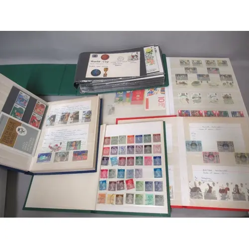 Five albums and stock books, containing a small quantity of ...