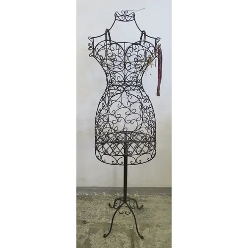 Wire Mannequin, metal frame, cabriole style supports approx....