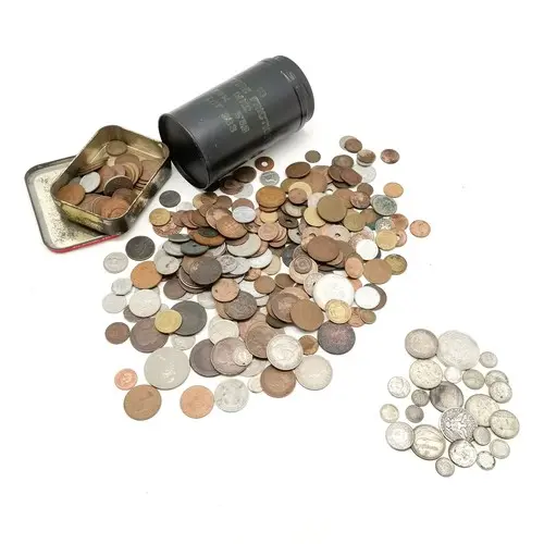 Qty of world coins inc antique & silver etc