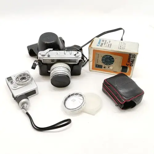 Vintage Yashica Lynx -14 camera and case T/W Cannon Dial 35 ...