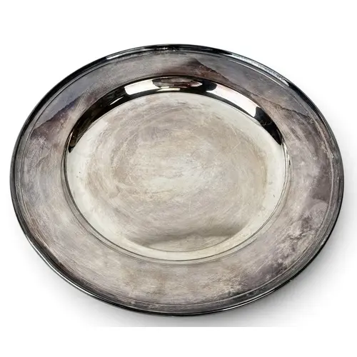 A DANISH CIRCULAR SILVER PLATE, COPENHAGEN 1962, 830 S Weigh...