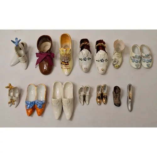Vintage Primarily Ceramic Miniature Shoe Figurines