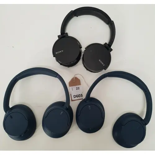 THREE PAIRS OF SONY HEADPHONES comprising Model YY2966, mod...