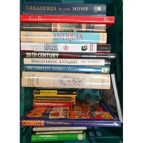 COLLECTION OF BOOKS ON THE TOPIC OF ANTIQUES AND COLLECTING ...