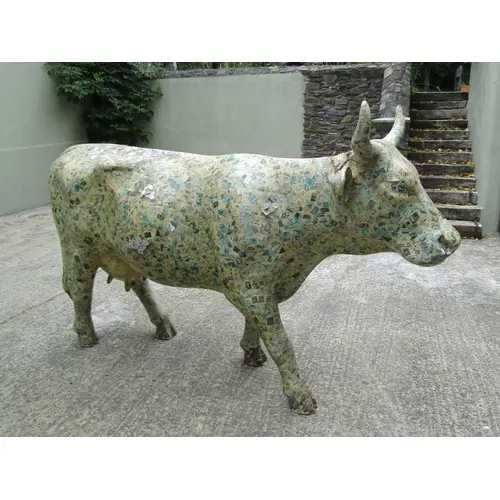 Vince Murphy Stampede Sculpture of Cow Covered with Five Tho...