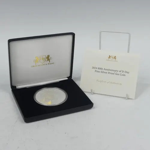 A Charles III fine silver (.999) proof 5oz Coin, Alderney is...