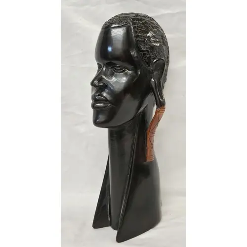 Large East African/Masai Style Sculptural Hardwood Bust appr...