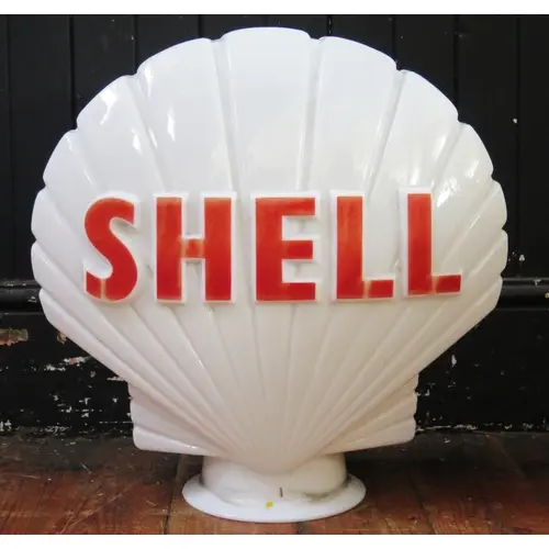 "Shell" - a milk glass petrol pump globe marked 956, 44cm x ...