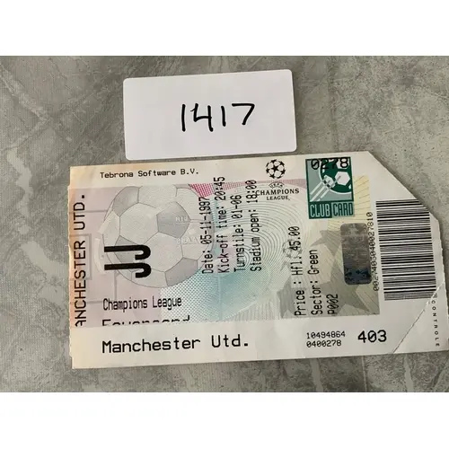 1997 Feyenoord v Manchester United Football Ticket: Champion...