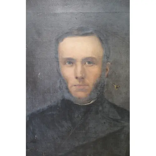 19th Century oil on canvas, head and shoulder portrait of a ...
