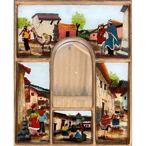 An early 20th century South American wall mirror, having gil...