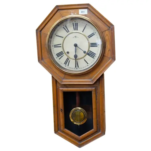 A Meiji period "Kopitiam" drop dial wall clock, These types ...