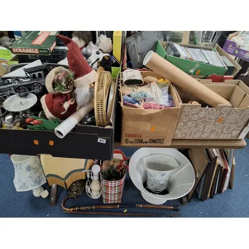FOUR BOXES AND LOOSE OF GENERAL HOUSEHOLD ITEMS to include a...