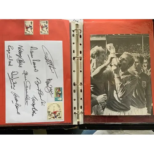 1966 World Cup Fully Signed England Football Autographs: Fol...
