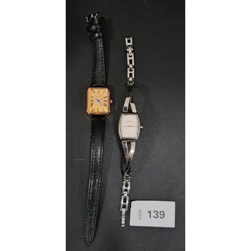 TWO FASHION WATCHES comprising a Lucky Fox and a DKNY on st...