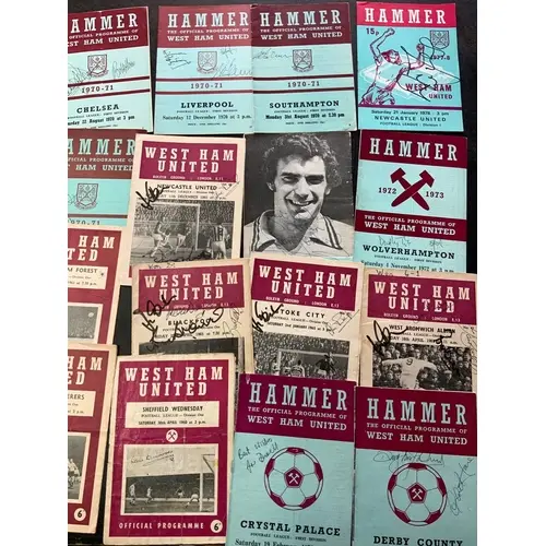 West Ham Signed Home Football Programmes: Small Hammer style...