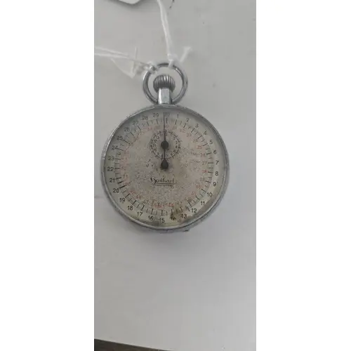 A scarce Third Reich Hitler Youth Hanhart Stop Watch with ch...