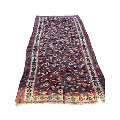 A Bijar kelim, late 19th century Caucasian brick red ground ...