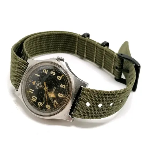 CWC military fatboy stainless steel quartz wristwatch with m...