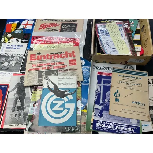 Football Programme Box: Includes a small selection of club r...
