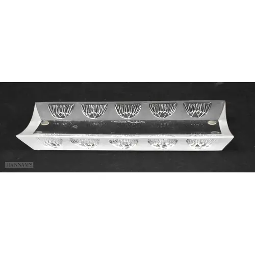 A Lalique style glass tray 3 x 20cm