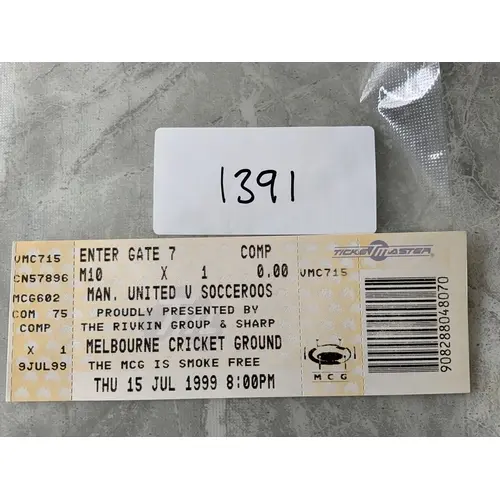 1999 Socceroos v Manchester United Football Ticket: Pre seas...