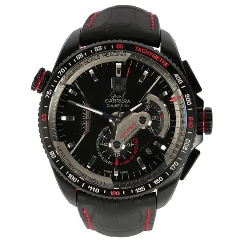 A gentleman's 2010 blackened steel Tag Heuer Grand Carrera C...