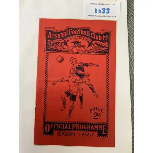 36/37 Arsenal v Derby County Football Programme: Fair condit...