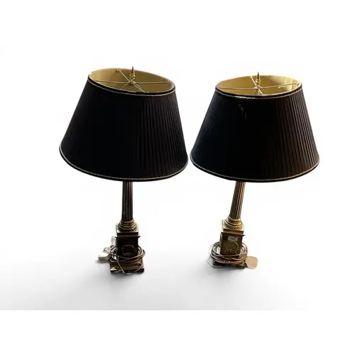 A pair of vintage Neoclassical-style gilt Corinthian column ...
