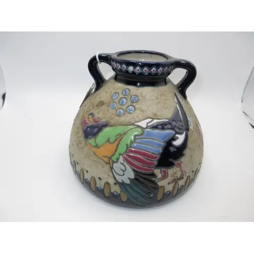 Arts & Crafts Amphora Austria Porcelain Vase Decorated with ...