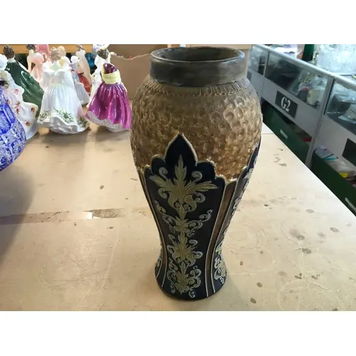 Royal Doulton Lambeth Art Nouveau stoneware baluster vase