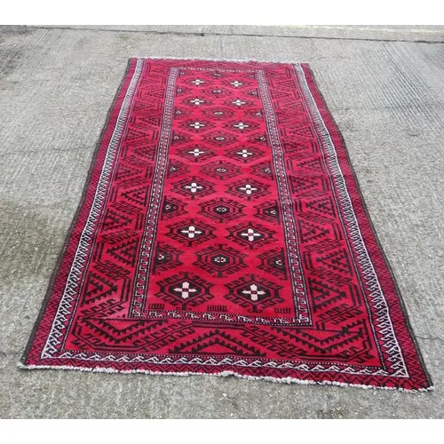 Traditional Hand Knotted Tribal Wool Rug, medallion motifs, ...