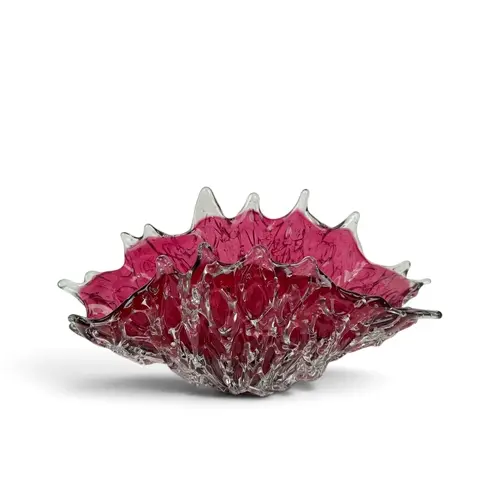 IULIAN POPESCU (ROMANIAN 20TH CENTURY): A CRANBERRY ART GLAS...