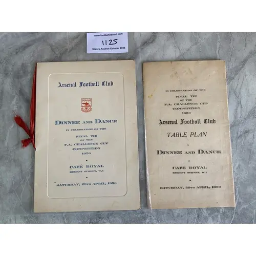 Arsenal 1950 FA Cup Final Football Menu: Held in London the ...